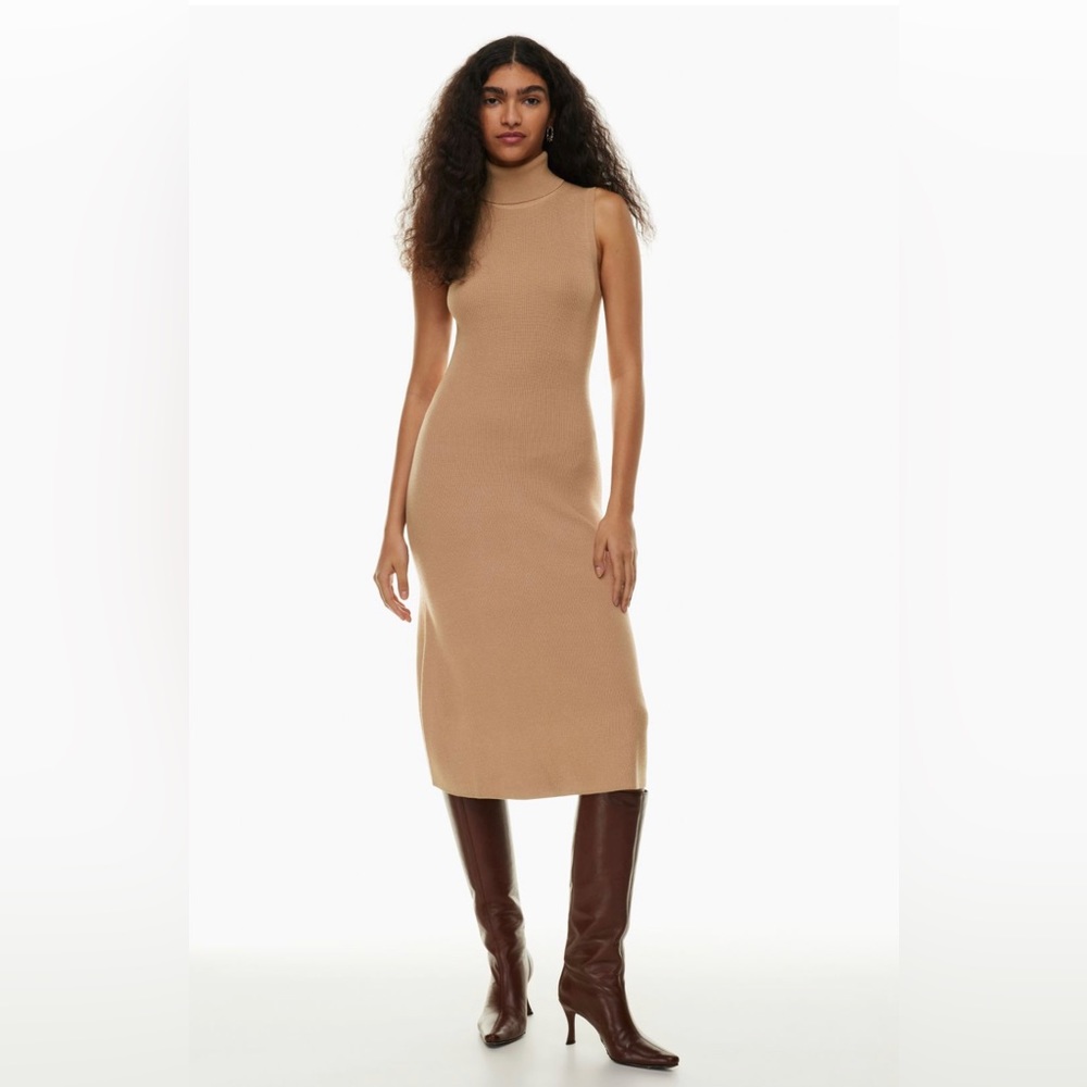Zara Beige Turtle Neck Dress